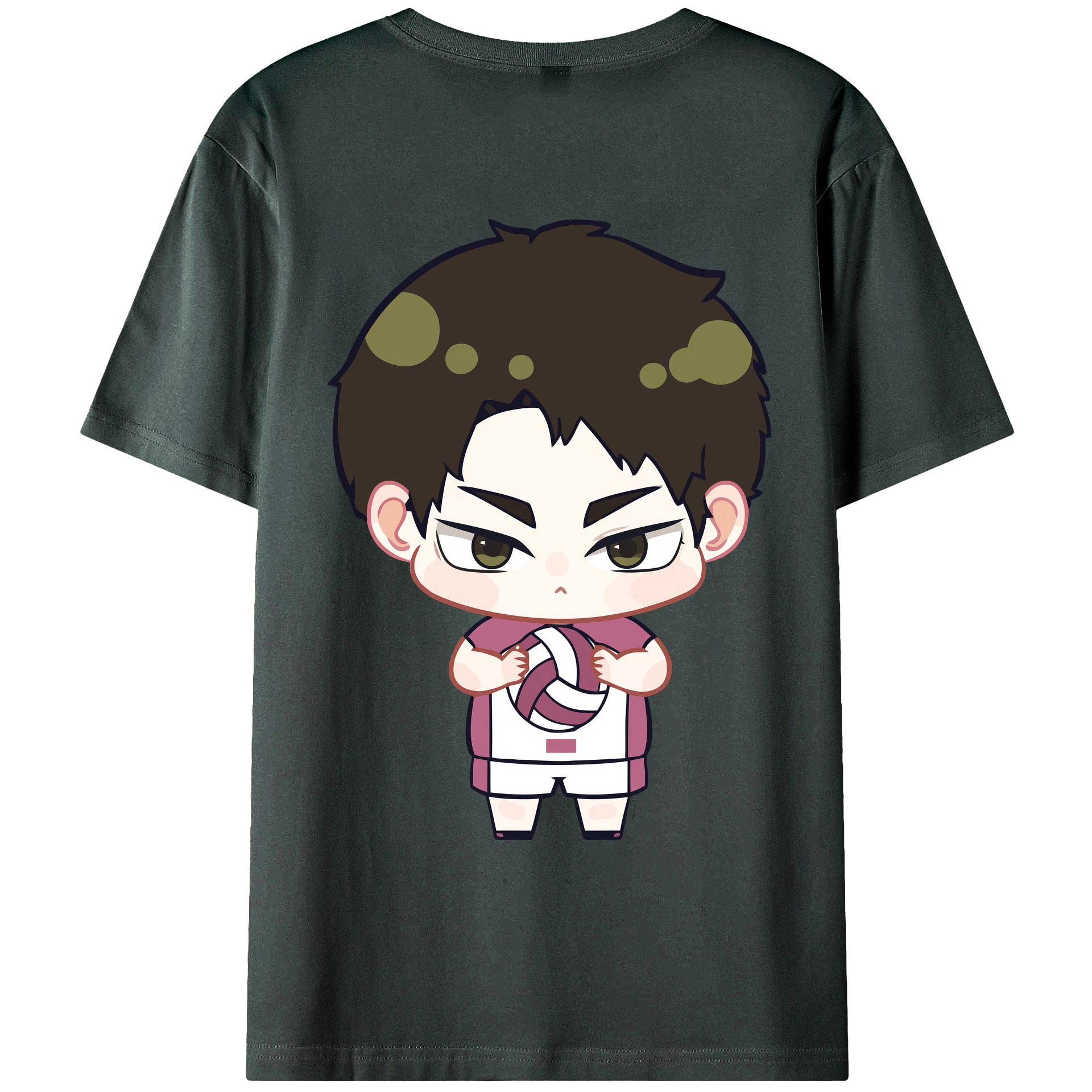 （画像用） ハイキュー!! Haikyu!! 綿100％ メンズ半袖Tシャツ（バックプリント） 通気性